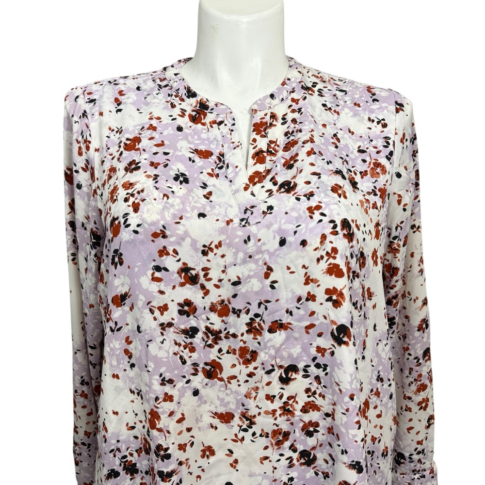Simply Vera Vera Wang XL Floral Blouse Lavender High Low Top - Picture 2 of 9